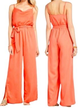 J.O.A. Hollie Woodward X Evereve Drapey Neck Wide Leg Jumpsuit